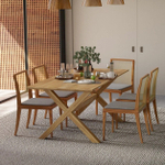 Стол обеденный Уиллис 180х90 см из массива дикого дуба с регулировкой высоты