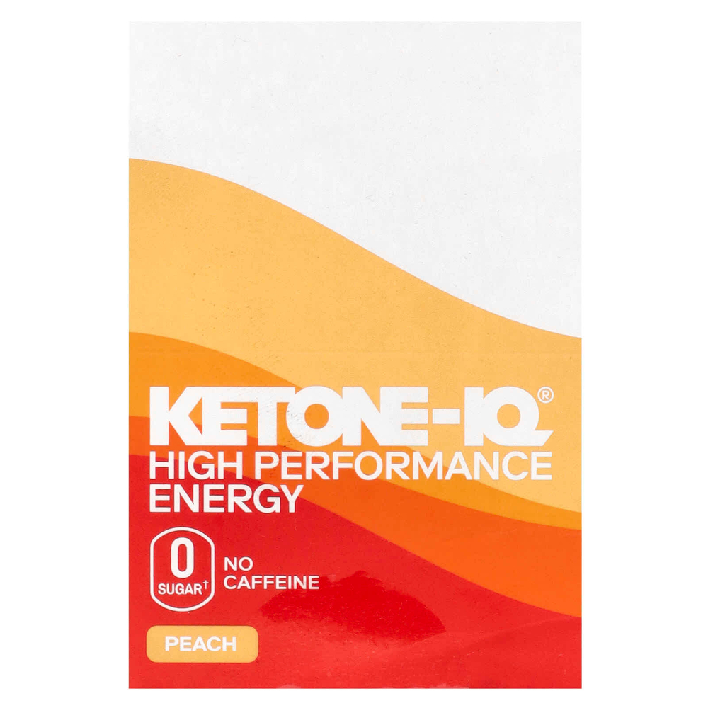 Ketone-IQ, High Performance Energy, персик, 10 г, 6 флаконов по 59 мл (2 жидк. Унции)