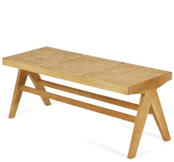 Скамья Cane, массив вяза, ротанг