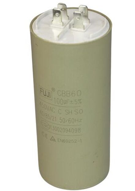 Конденсатор пусковой 450 В 100 мкф FUJI CBB60 (2+2 PINS) 55x120мм