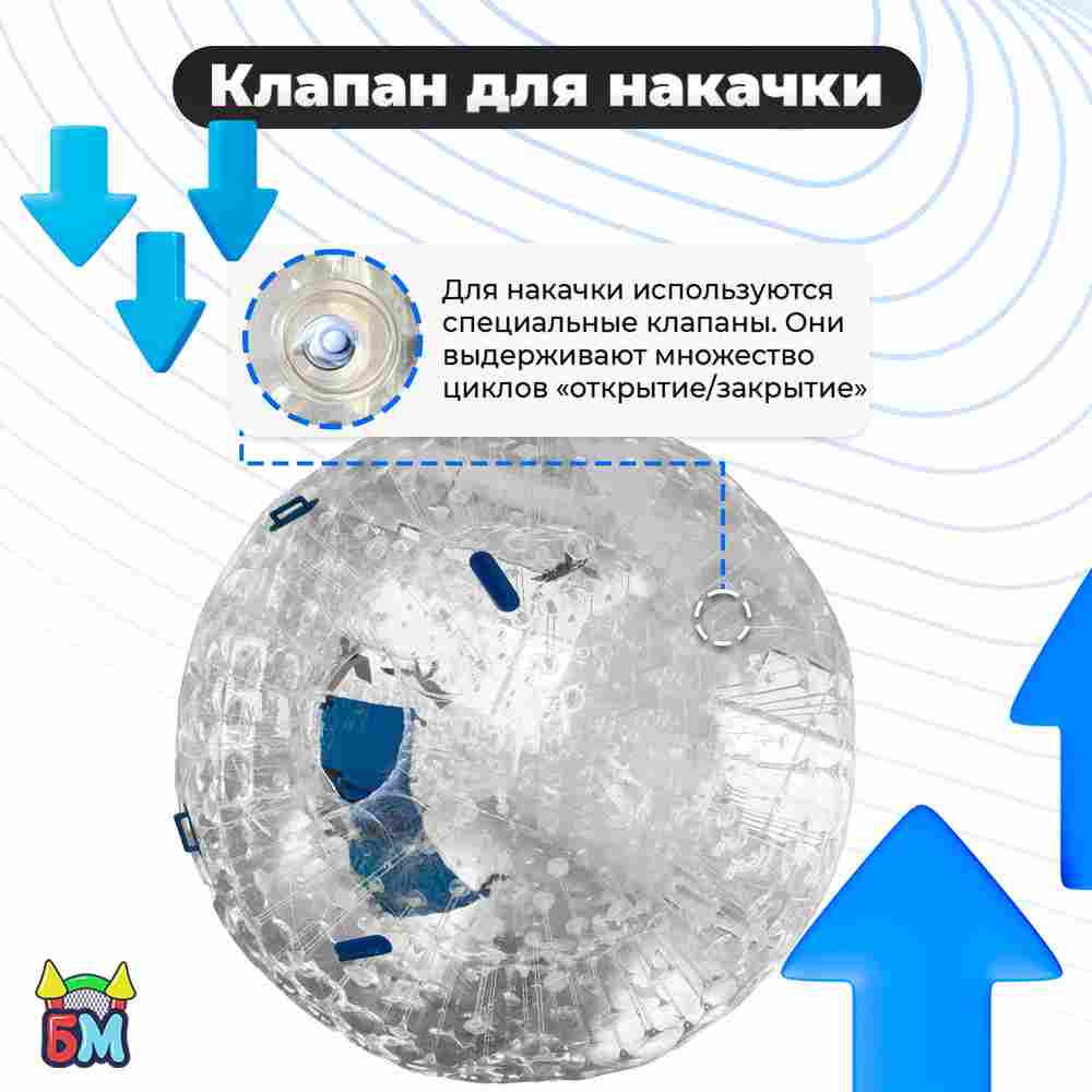 Зорб ТПУ «Капля», диаметр 2.2 м, с усиленным сиденьем