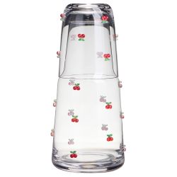 ГРАФИН С КРЫШКОЙ-СТАКАНОМ "FRUITY CHERRY" 890/330 МЛ