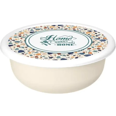 Миска Modena 2,1л с крышкой с декором Терраццо, Светло-бежевый