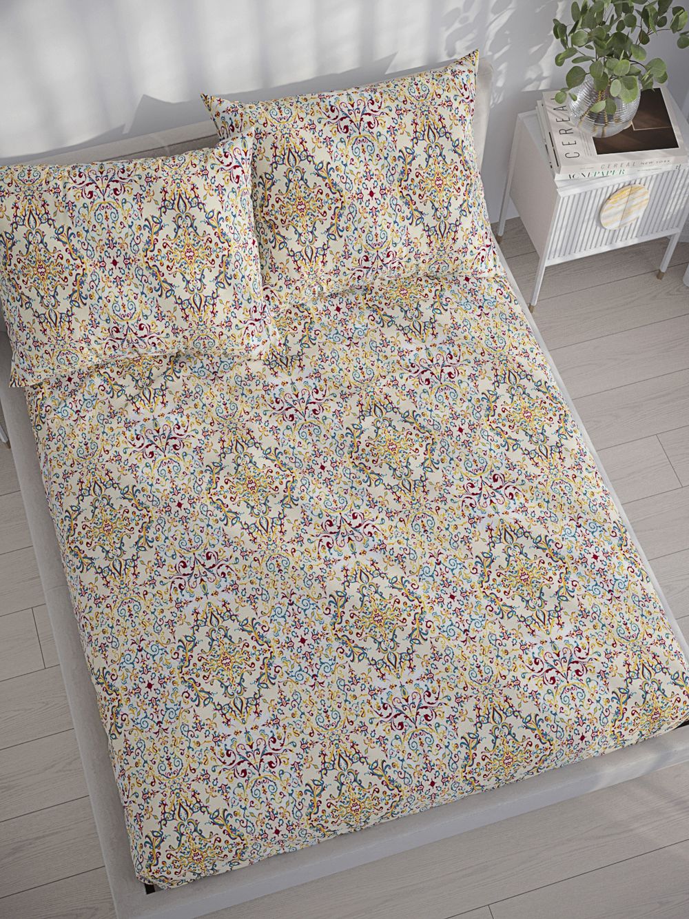 Постельное белье перкаль Сказка "Узорная графика" семейное Наволочка 50х70 см 2 шт Простынь 240x215 см Пододеяльник 145x215 см 2шт