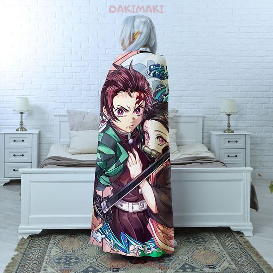 Плед Клинок, рассекающий демонов арт.113 (велсофт), 150х130 и 200х140 см