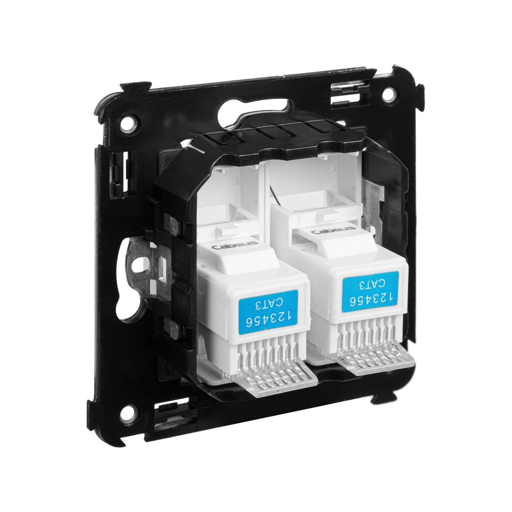 Телефонная розетка RJ-12 в стену двойная, "Avanti", "Белое облако"