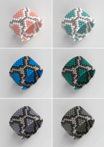 Схема кольца из бисера, узор PEYOTE, мозаичное плетение, четный счет, узор пейот из Miyuki Delica 11/0, файл PDF, RING_8