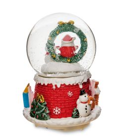 PM-56 Шар со снегом муз. с подсветкой «Привет от Санты»