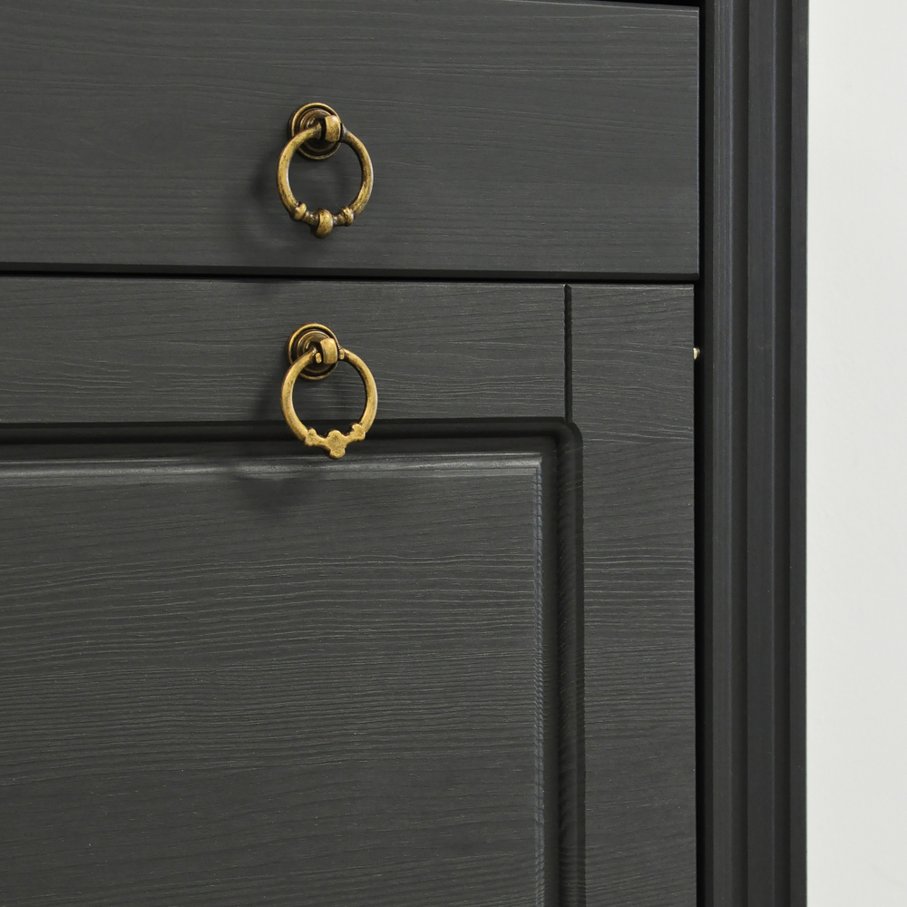 Тумба для обуви Неаполь из сосны, 4 двери с ящиком, 87х169х21 см, серый