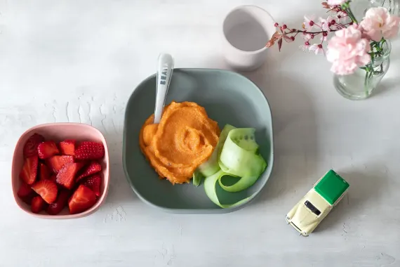 Набор посуды Beaba Coffrey Repas Silicone Euctalyptus