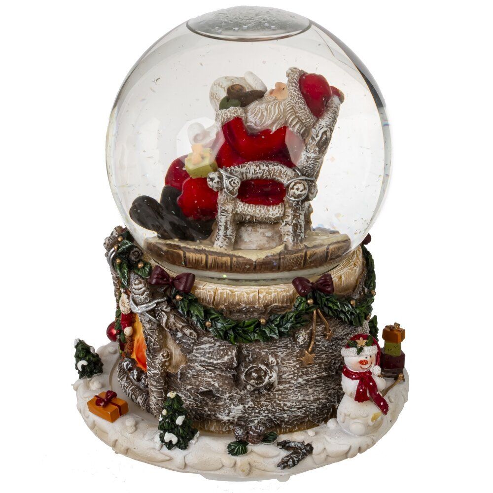GAEM Фигурка декор в стекл шаре "Дед Мороз" (подсвет, муз и движ 3xAAA н/п) D9,5 см, L12,5 W12,5 H15,5 см
