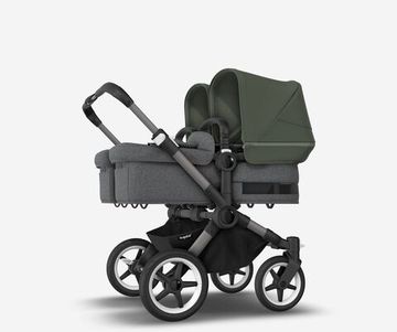 Коляска для двойни 2 в 1 Bugaboo Donkey 5 Twin Forest green/Grey melange/Graphite