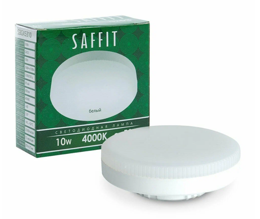 Лампа cветодиодная GX53 10Вт SAFFIT 4000K тёплый свет SBGX531
