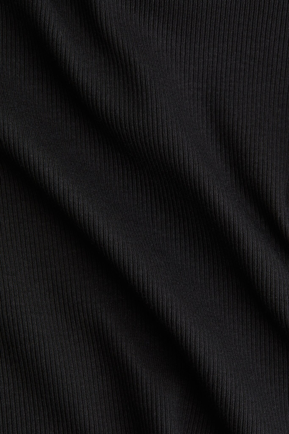 H&M Футболка из хлопка в рубчик, черный