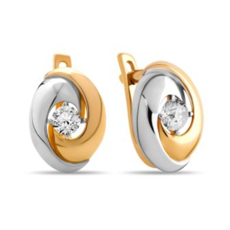 Серьги из золота с фианитами