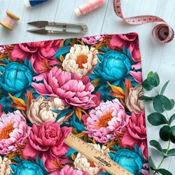 Ткань премиум Оксфорд 600D разноцветие роз