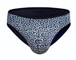 Темно-синие трусы-слипы с мелким цветочным принтом (Размер: L) (Цвет: темно-синий)