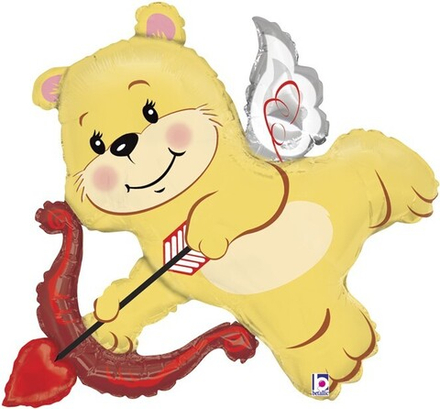 Шар (42''/107 см) Фигура, Медвежонок, Ангел Купидон