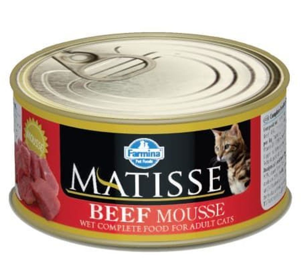 Корм влажный Matisse Mousse Beef, 85г мусс с говядиной. д/взр. кошек