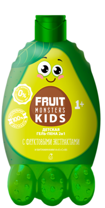 Фрутомонстры гель-пена д/душа 400мл. Авокадо