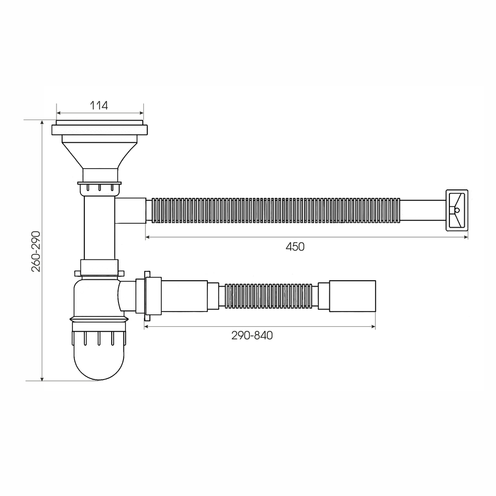Мойка врез 65х50 (0,8) прав вып 3 1/2  MIXLINE 18см с сифоном ДЕКОР