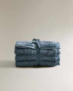 Zara Home - Набор хлопковых полотенец для рук (комплект из 3 предметов)), голубой, 30х30 см
