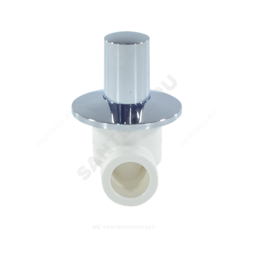 Клапан (вентиль) PP-R запорный белый хромированный Дн 25 Ру25 VALFEX 11154025