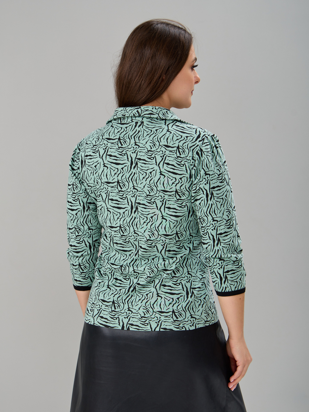 Блузка БЛ-015/шалфей-зебра