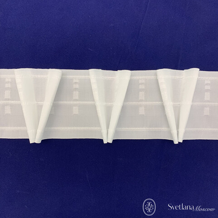 Шторная лента Bandex FANDANGO 1:2.0 P2, лучевые складки, цвет белый (ширина 100 mm)