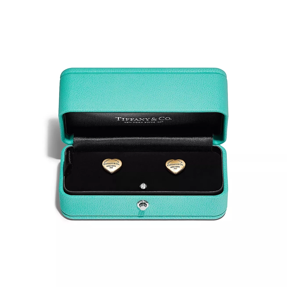 Серьги - сердечки из жёлтого золота 750 проба, Tiffany 💗Единственные в наличии
