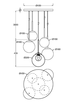 Подвесной светильник Maytoni MOD521PL-05G