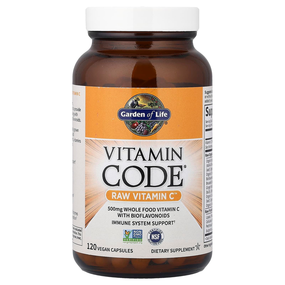 Garden of Life, Vitamin Code, витамин C RAW, 250 мг, 120 веганских капсул