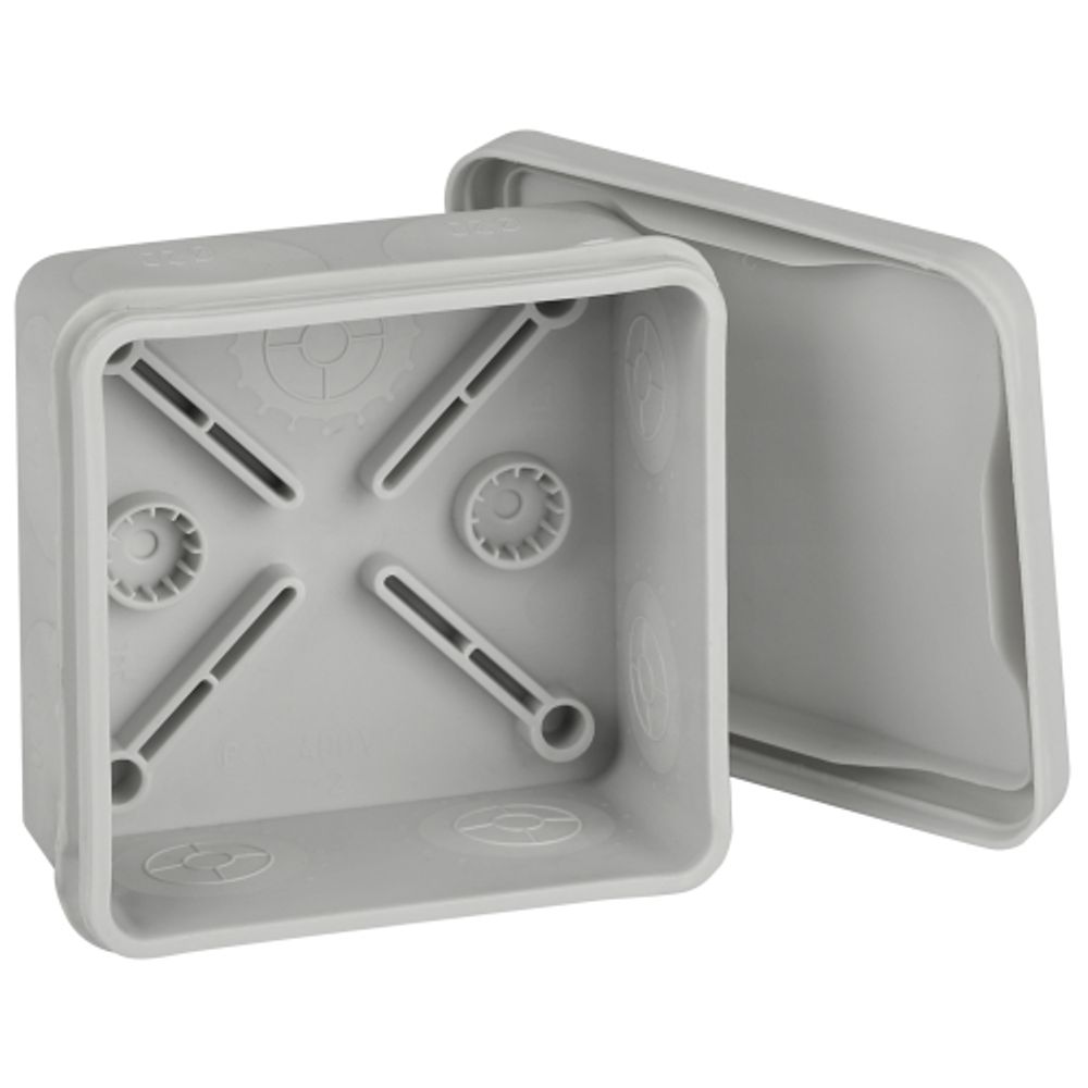 Распаячная коробка ЭРА KOR-80-80-40-9g-2MP двухкомпонентная HF стойкая к УФ 80х80х40мм серая прямой монтаж IP67