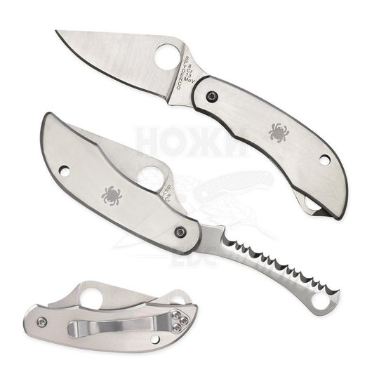 Складной нож Spyderco ClipiTools Pocket Knife C176PS c клинком из стали 8Cr13MoV, рукоять Stainless Steel