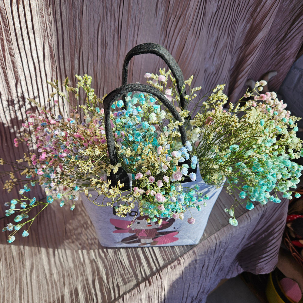 Композиция в фетровой сумочке "Романтичная"