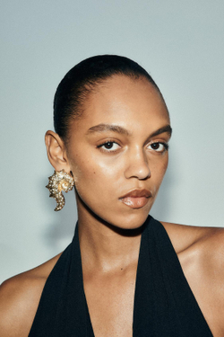 ZARA СЕРЬГИ-РАКУШКИ СО СТРАЗАМИ, ЗОЛОТИСТЫЙ