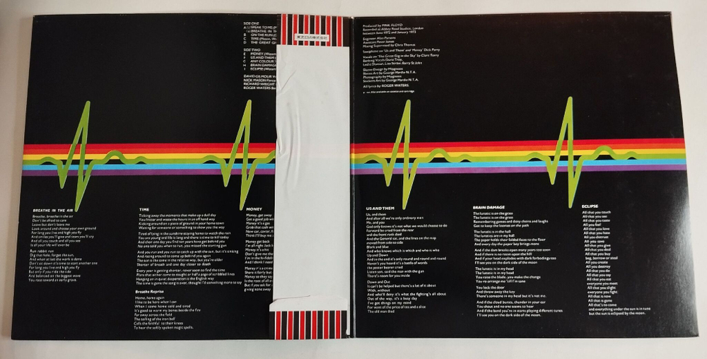 Винтажная виниловая пластинка LP Pink Floyd The Dark Side Of The Moon (Japan 1974) (Obi) (Full Kit)