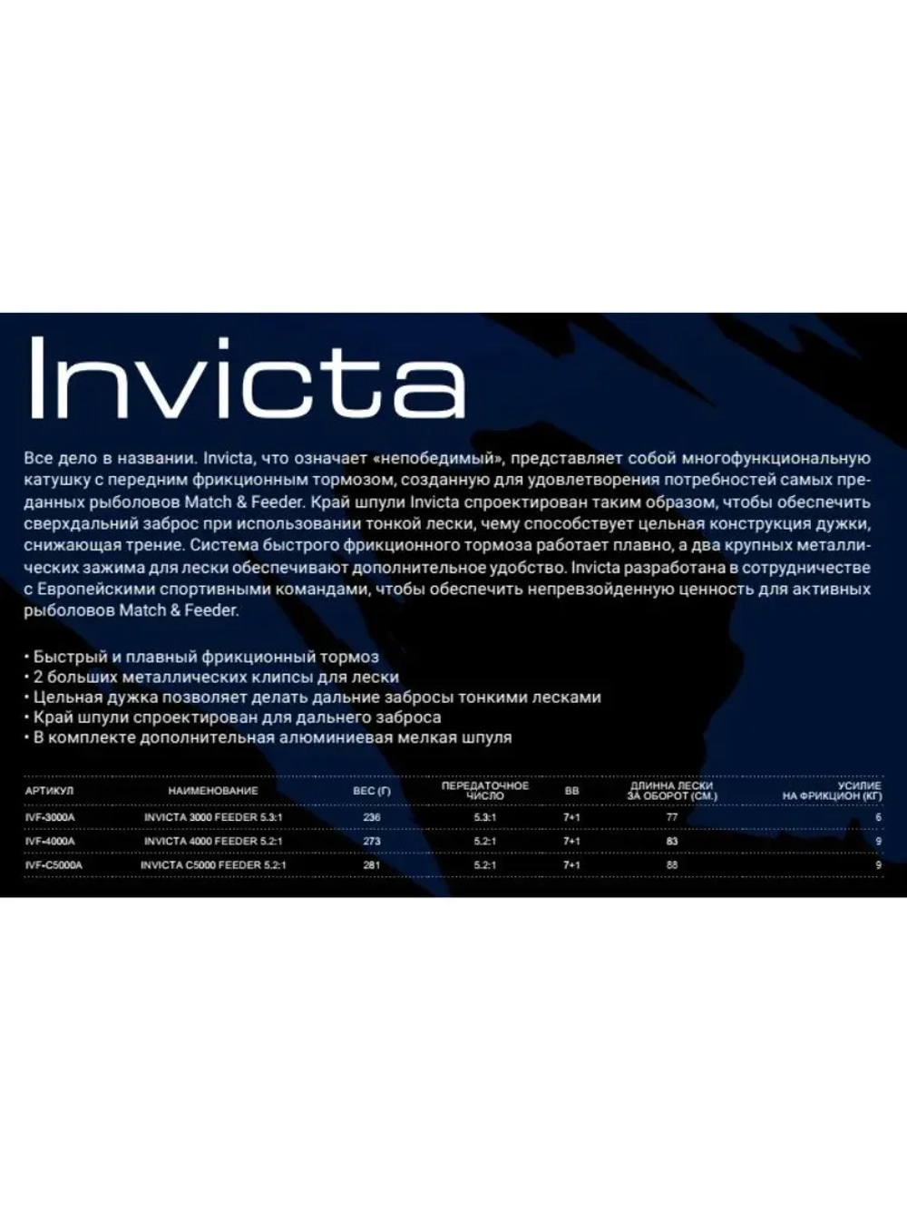 Катушка для фидера Invicta 3000 Feeder 5.3:1