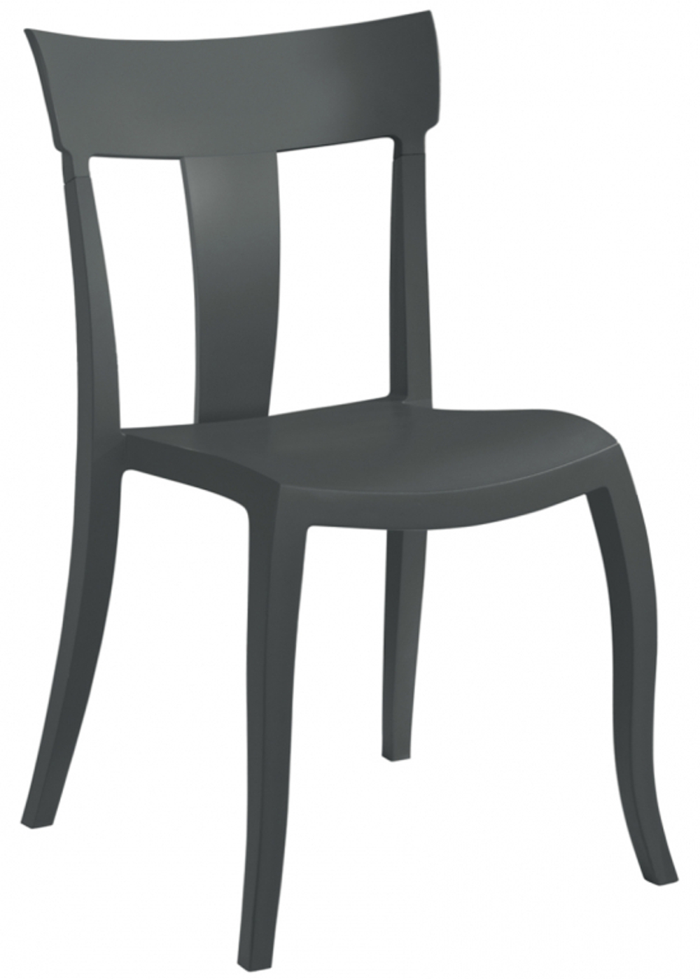 Стул пластиковый Papatya Toro-S, антрацит