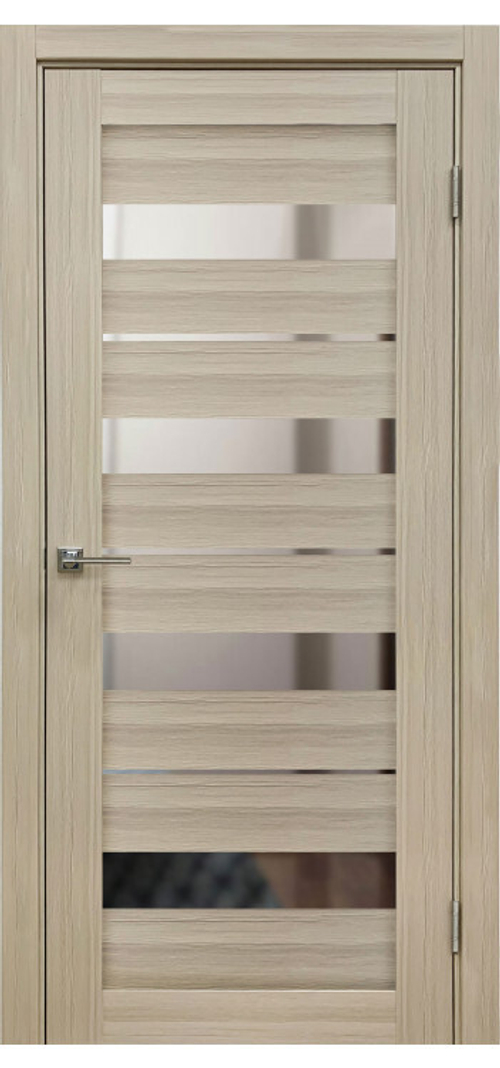 Межкомнатная дверь X-5 / Цвет тон Кремовая лиственница / Зеркало / Двери Верда