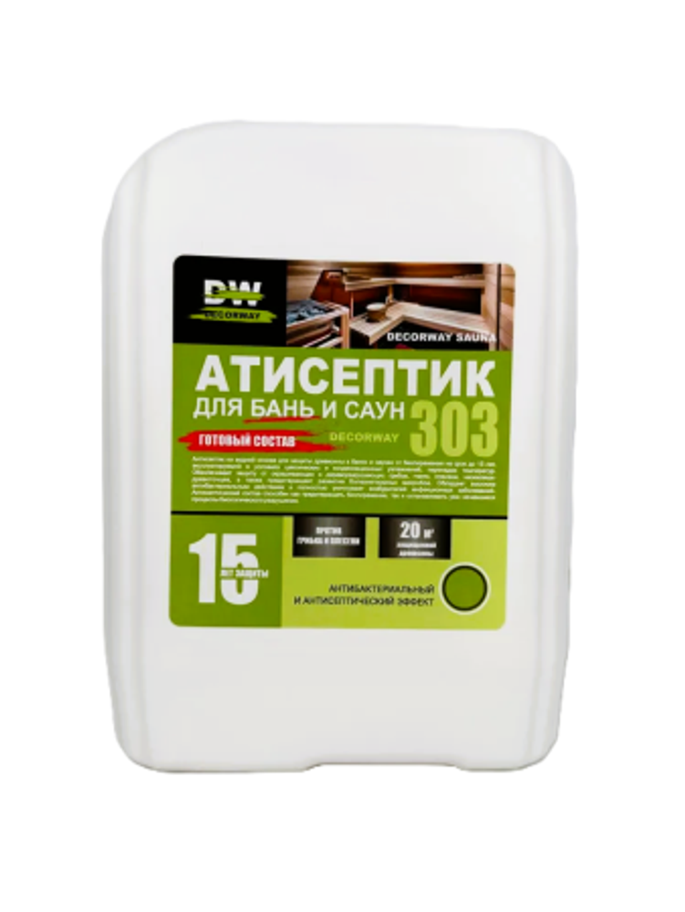 Антисептик для бань и саун защита до 15 лет 303 "DECORWAY" 5л. готовый состав