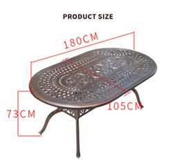 Стол овальный из литого алюминия БРАЙДЕД «BRAIDED» 180×105 арт.6123