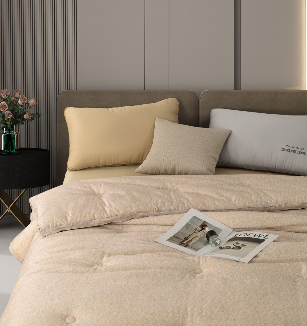 Одеяло-покрывало стёганое «Уютный акцент», цв. кремовый, 200*230 см