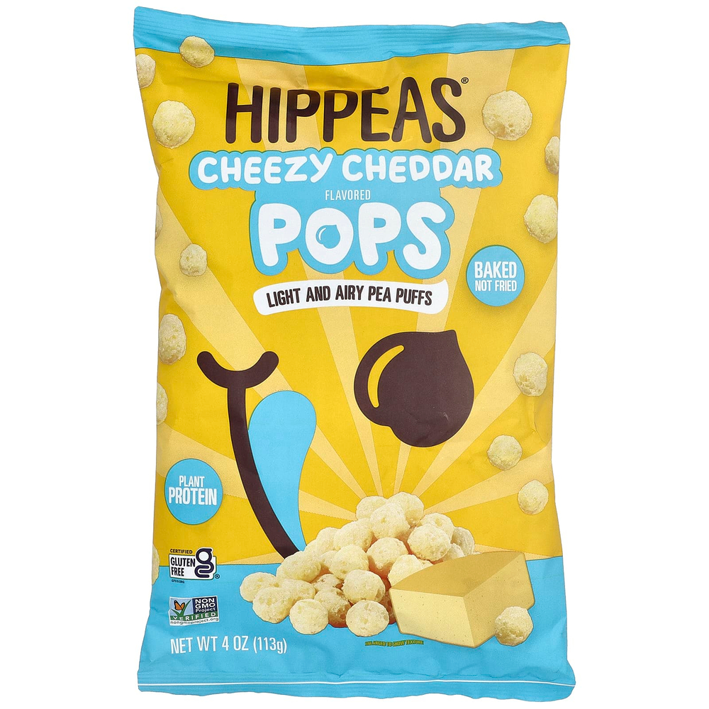 Hippeas, Pops, сырный чеддер, 113 г (4 унции)