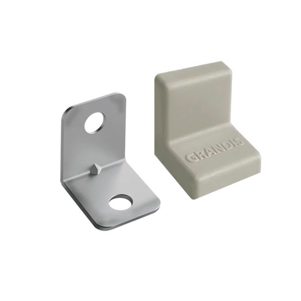 Уголок крепежный металл. с пластик кр GRANDIS (20х20х16) серый