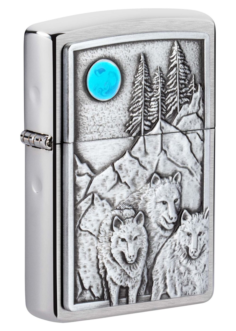 Зажигалка Zippo Wolf Design с покрытием Brushed Chrome (49295)