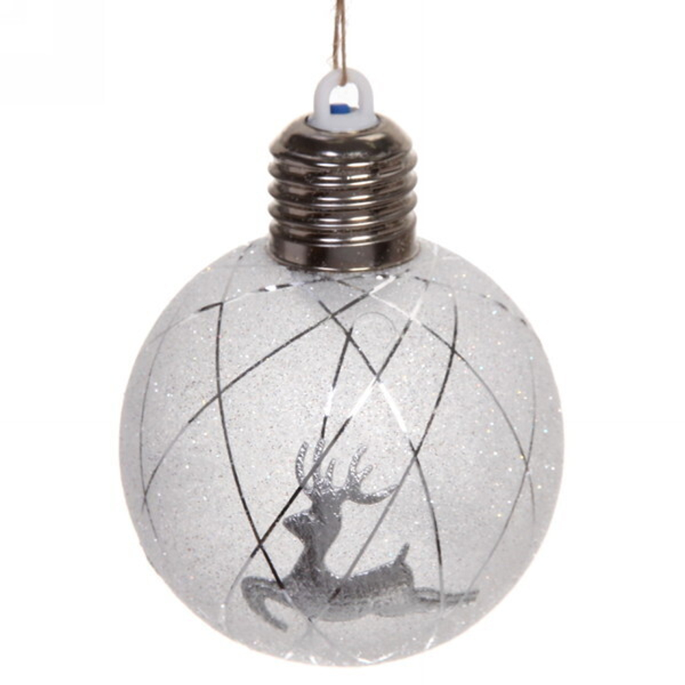 Шар новогодний с подсветкой 8 см «Олень», Мультицвет