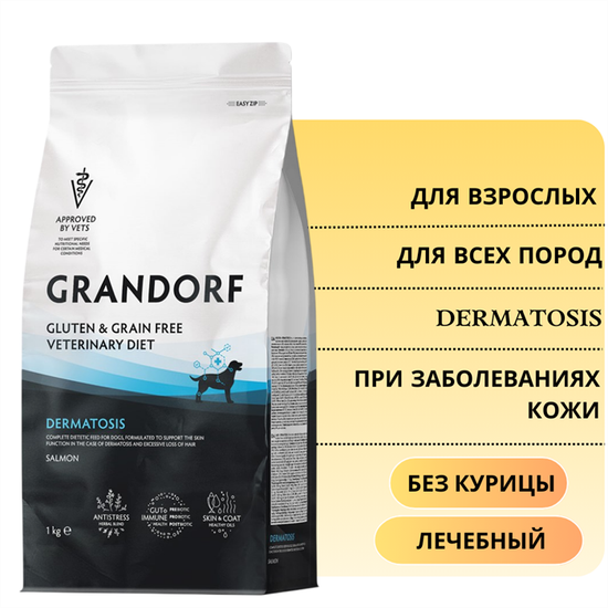 GRANDORF VET Беззерновой сухой корм для собак с заболеваниями кожи