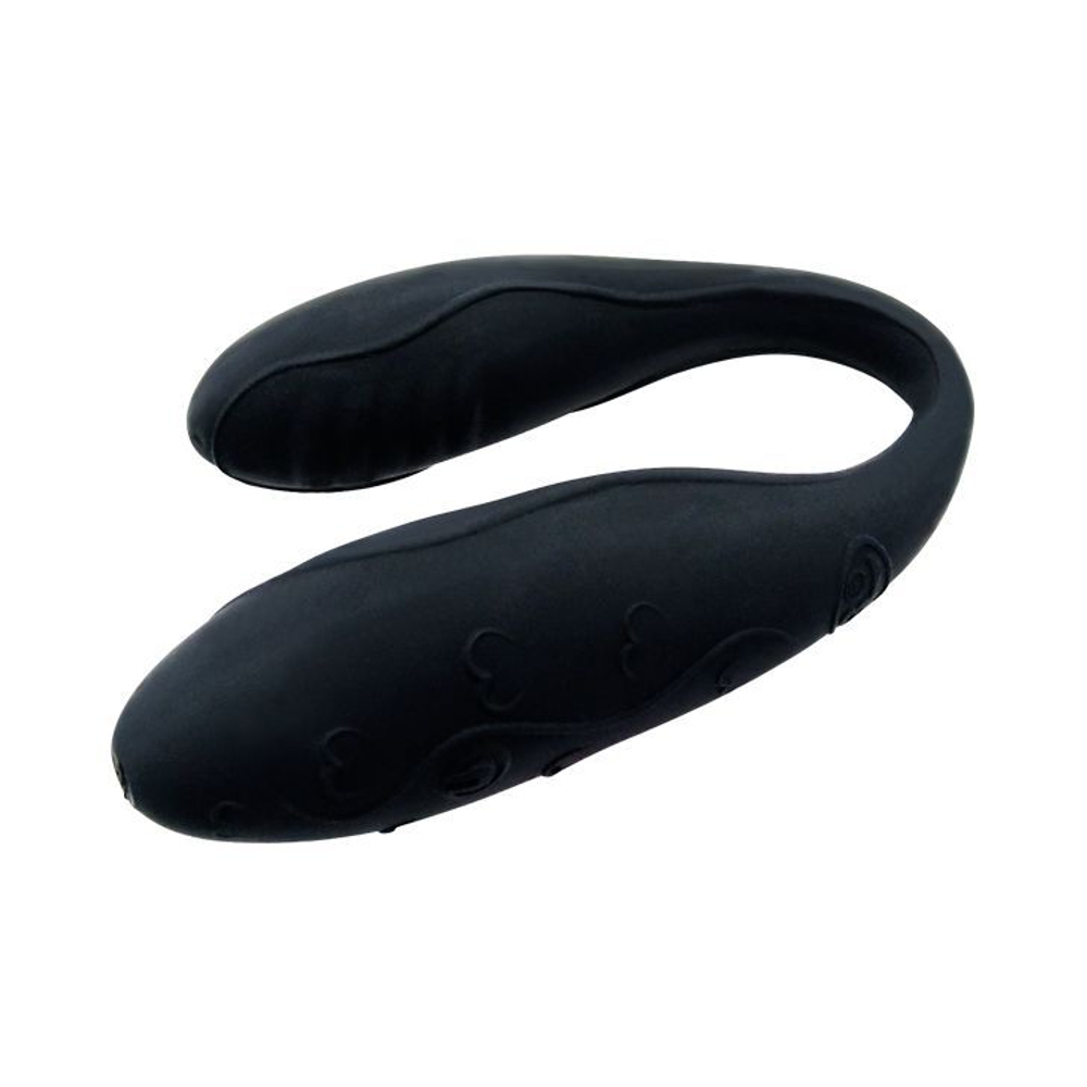 Чёрный вибромассажер для пар Indulgence Plus с ДУ (Цвет: черный)