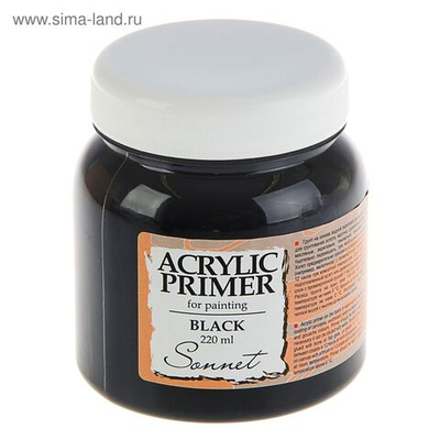 Грунт художественный акриловый ЧЁРНЫЙ, 300 г (220 мл), ЗХК Сонет , 2123922